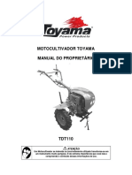 Manual Motocultivador de Solo 90hp Com Rodas Enxada Tdt110 Toyama