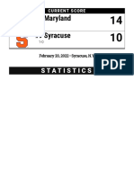 #1 Maryland #9 Syracuse: Statistics