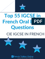 Top 55 IGCSE in French Oral Exam Questions CIE Board