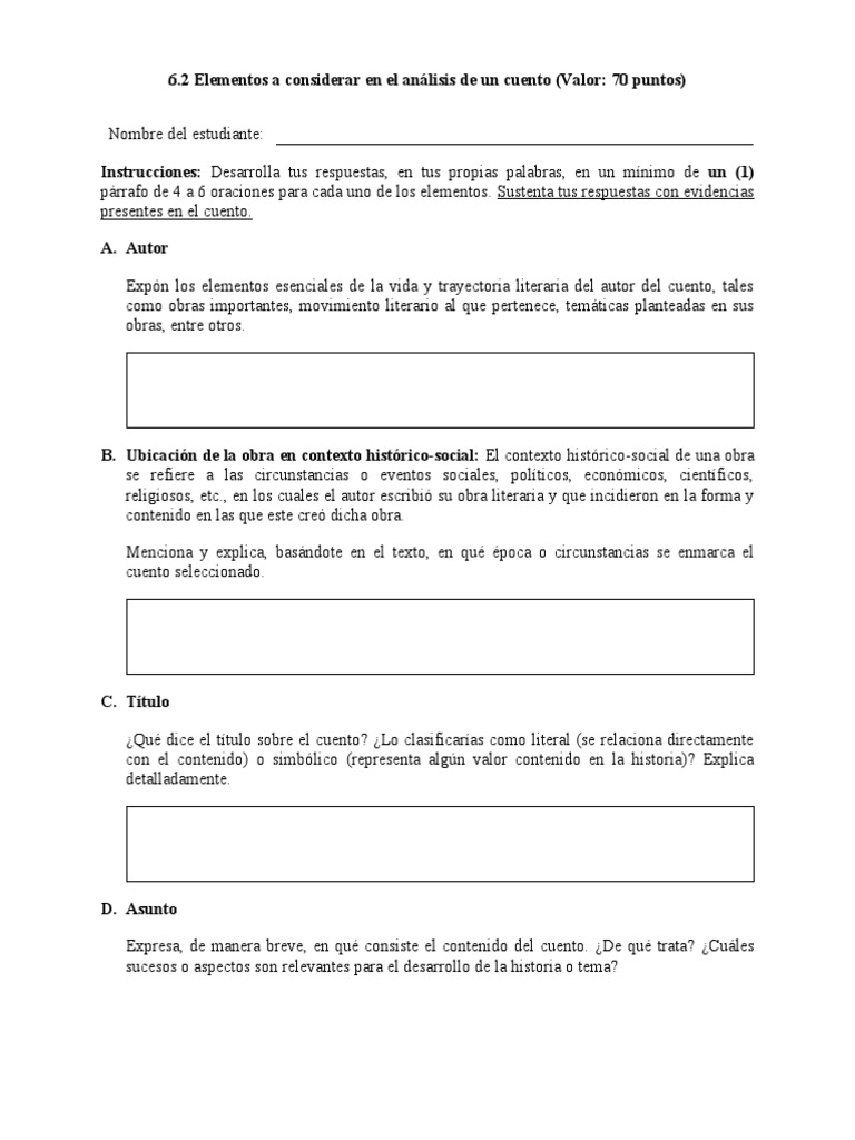 Análisis de un cuento: Elementos clave | PDF | Cuentos | Autor