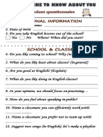 STUDENT QUESTIONNAIRE