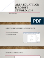 Editarea Ecuatiilor in Microsoft Officeword 2016