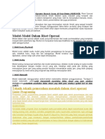 Definisi Riset Operasi dan Model-Modelnya