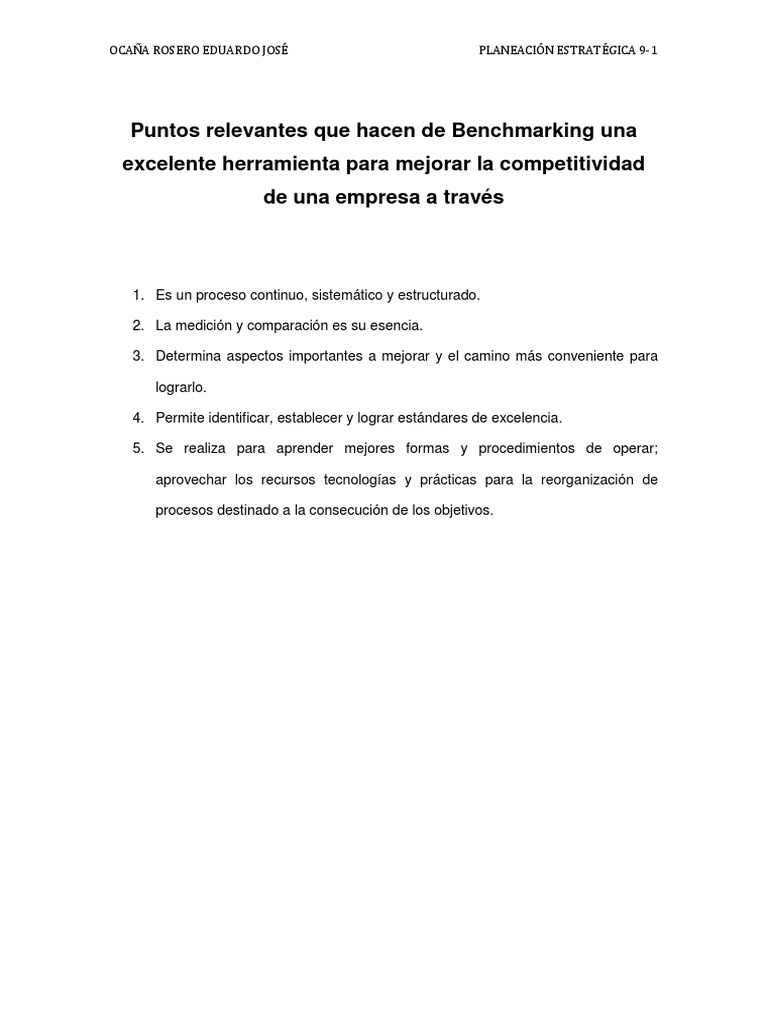 Bench Marking | PDF