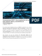 Herramientas OSINT - Una Recopilación de Tools para Obtener Datos y Convertirlos en Ciberinteligencia