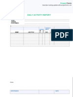 Daily Activity Report Template 2