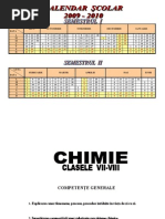 Planificare Chimie 2009-2010 Clasele VII Si VIII