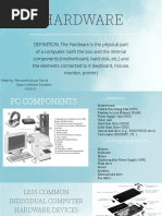 Hardware: Made By: Alecsandra Josan García Katia Contreras Camacho 4 Eso A