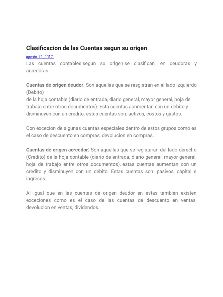 Clasificación de Cuentas Contables | PDF | Contabilidad | Business
