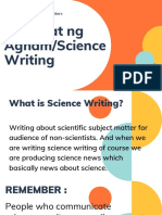 A Guide For Young Writers: Pagsulat NG Agham/Science Writing