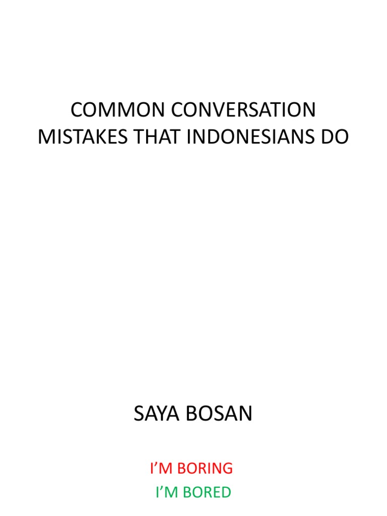 Common Conversation Mistakes That Indonesian Do 1 | PDF | Language Arts ...