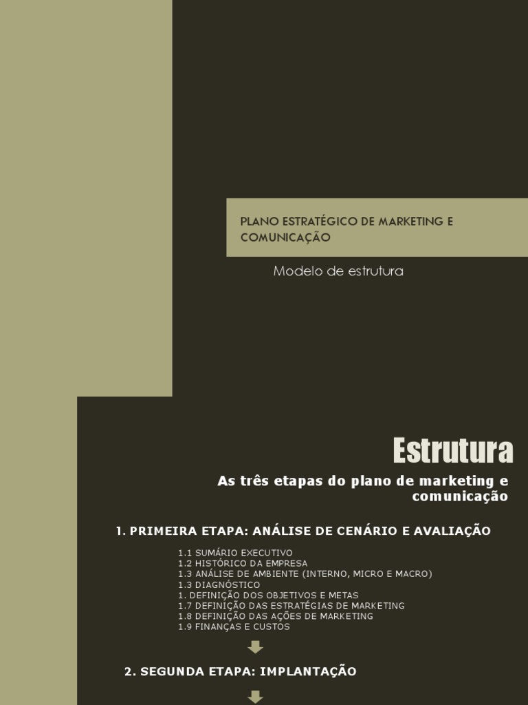 Estrutura de Plano de Marketing Estratégico | PDF | Marketing ...