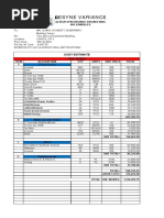 Desyne Variance: Cost Estimate