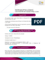 Presentación de Curso Desarrollo Del Lenguaje - Cod. 514503
