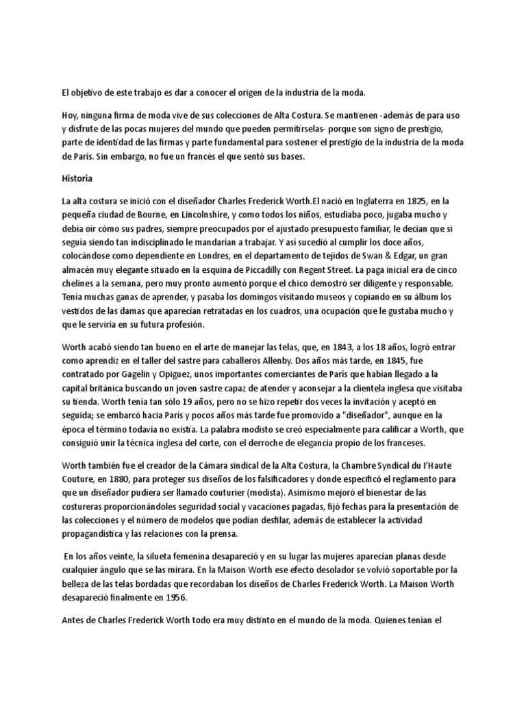 Orígenes de la Alta Costura en Moda | PDF | Moda | Marca
