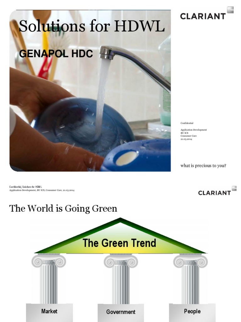 Green Solutions Evaluating Genapol HDC as an EcoFriendly Surfactant for Hand Dishwashing