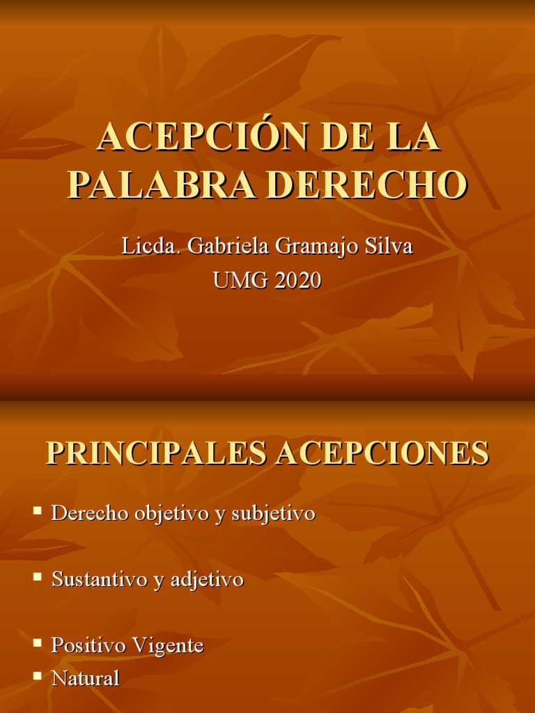 Acepción de La Palabra Derecho Introduccion I PDF La Ley natural Justicia