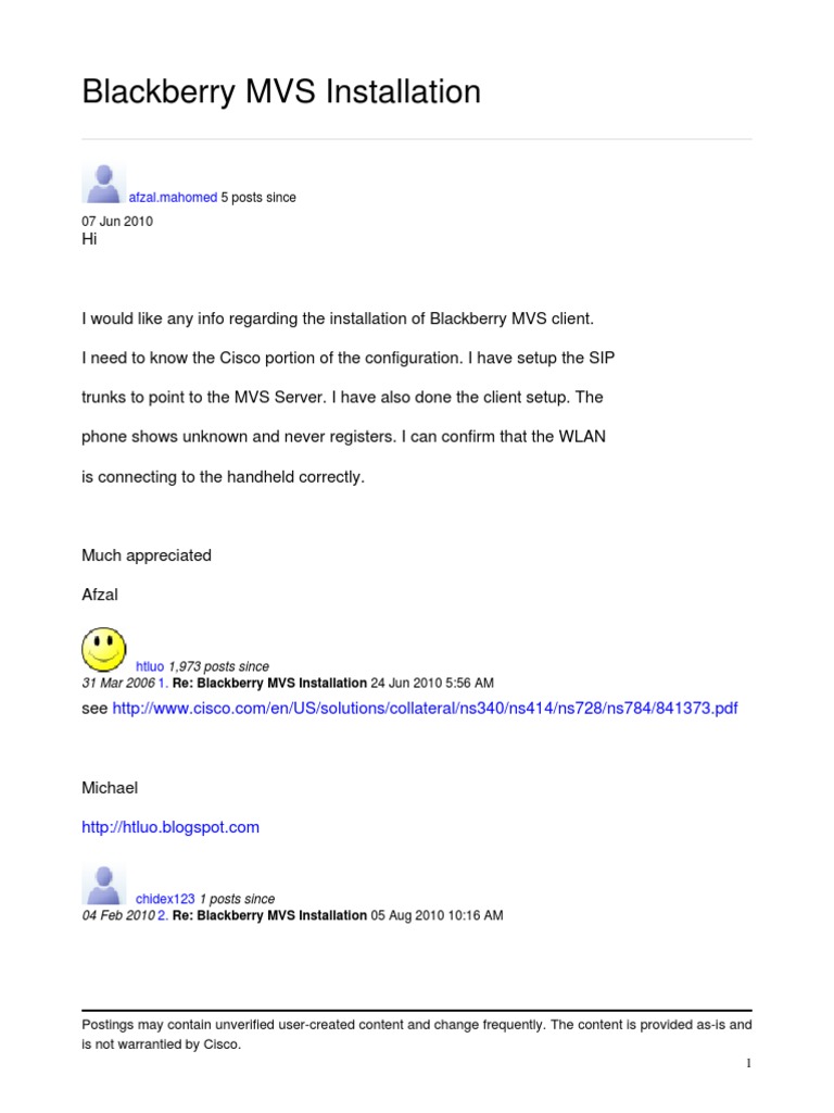 Cisco and MVS Forums and Links | PDF | Session Initiation Protocol ...