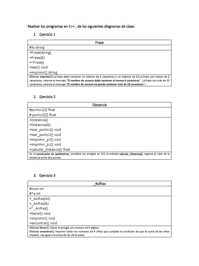 Ejercicios Programacion Orientada A Objetos | PDF | C ++ | Programación ...