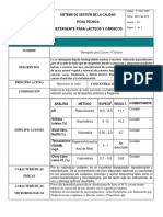 FT Detergente para Lacteos y Carnicos