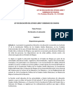 Ley de Educacion Del Estado Libre y Soberano de Chiapas