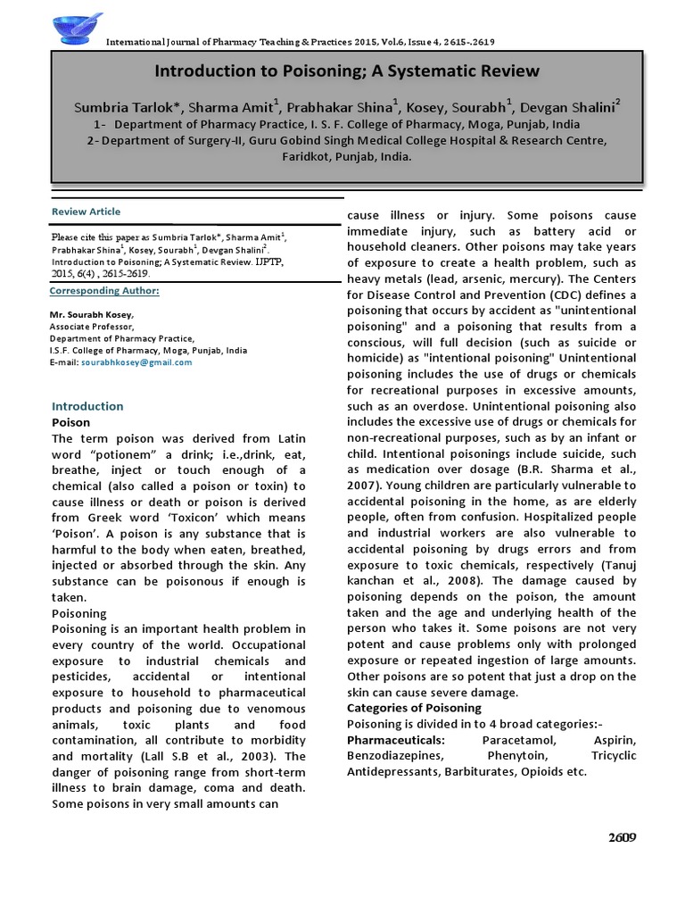 Overview of Oduvanthalai Poisoning | PDF | Enzyme Inhibitor | Acetylcholine