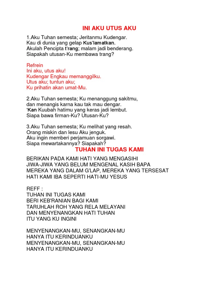 Lirik Lagu Hari Ini | PDF