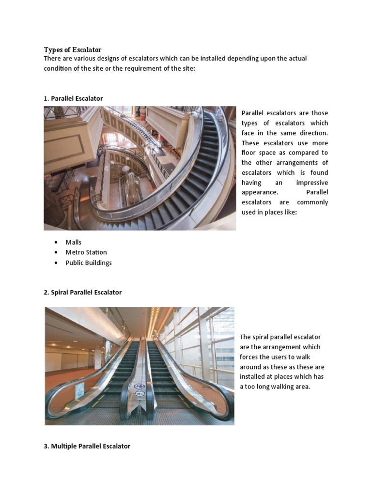 Types Of Escalator Pdf Escalator Wheelchair