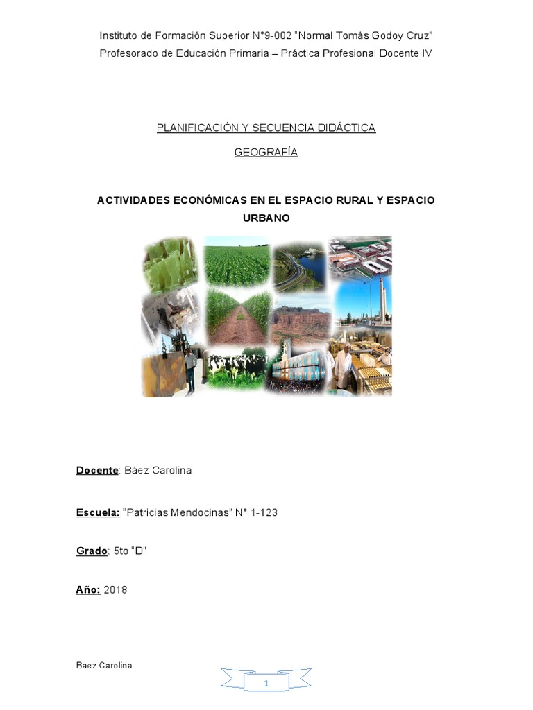 Actividades Economicas en La Zonas Rurales y Urbanas 5to Grado | PDF ...