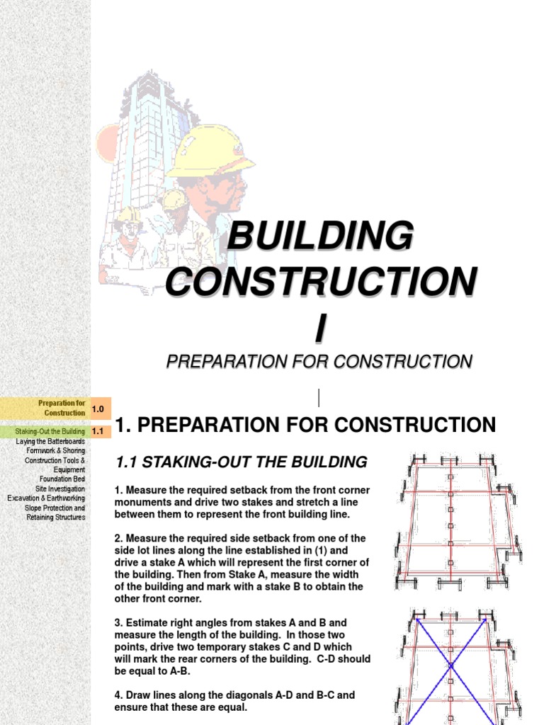Staking Out Building Lines for Construction | PDF | Deep Foundation ...