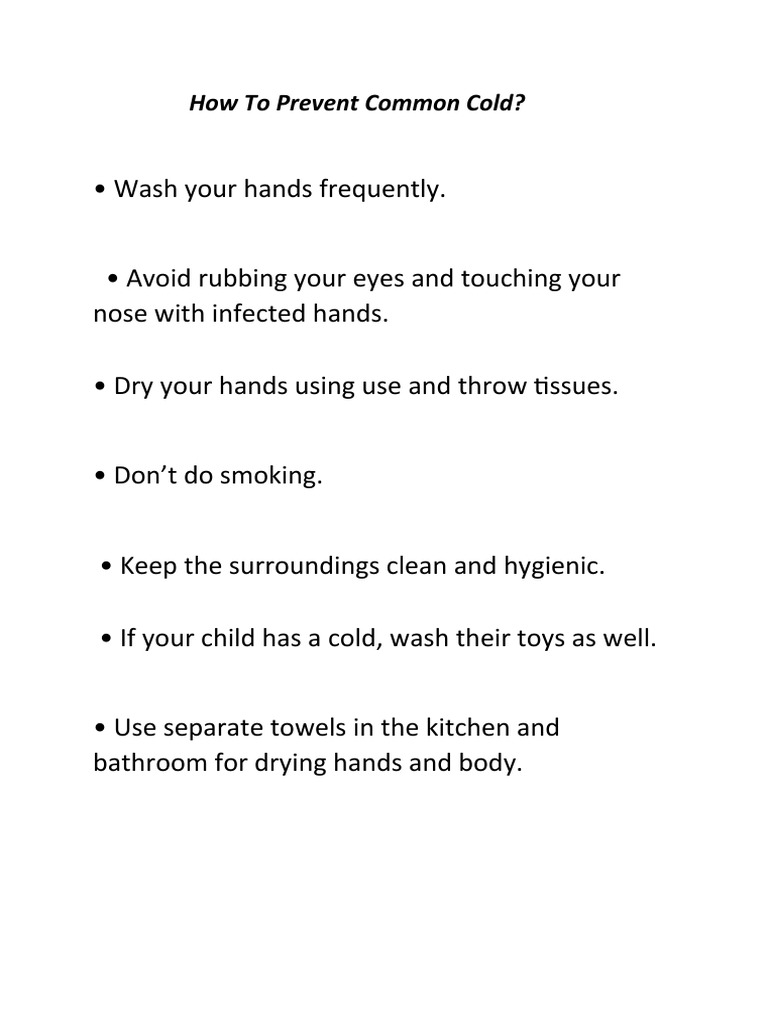 How To Prevent Common Cold PDF