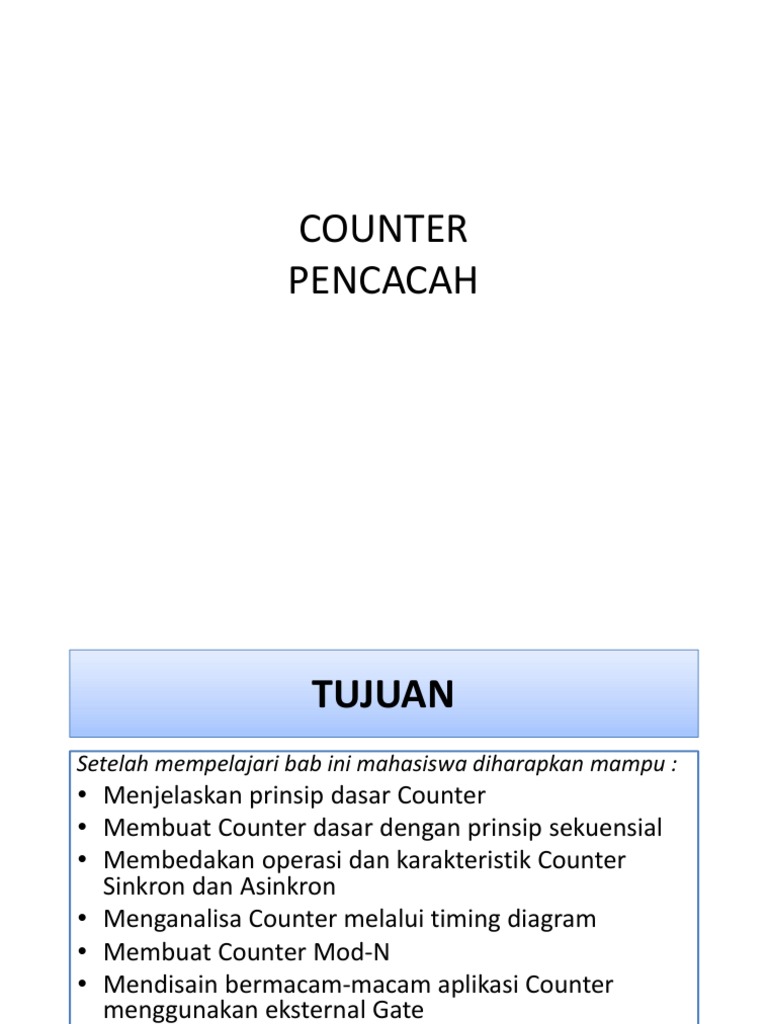 Counter | PDF | Metode & Bahan Ajar | Teknologi & Rekayasa