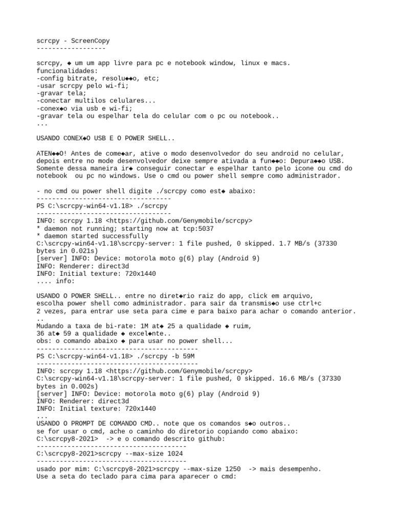 Tutorial Completo do scrcpy | PDF | PCs (computadores) | Tecnologia móvel