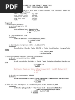 Cost Volume Profit Analysis Cost Accounting 2022 P1