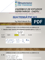 CAEPU 2021 Virtual (Semana N°02) - Operaciones con Expresiones Algebraicas