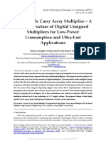 The Cascade Carry Array Multiplier - A Novel Structure of Digital Unsigned Multipliers For Low-Power Consumption and Ultra-Fast Applications