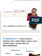 Criminal Law 1: Atty. Ambrosio S. Mendoza Iii