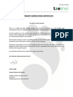 Internship Completion Certificate (Shivam)