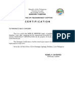 Barangay Certification SAP