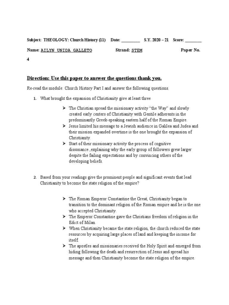 Direction: Use This Paper To Answer The Questions Thank You | PDF ...