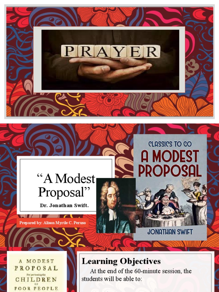 Ele 23 A Modest Proposal PDF Satire Irony