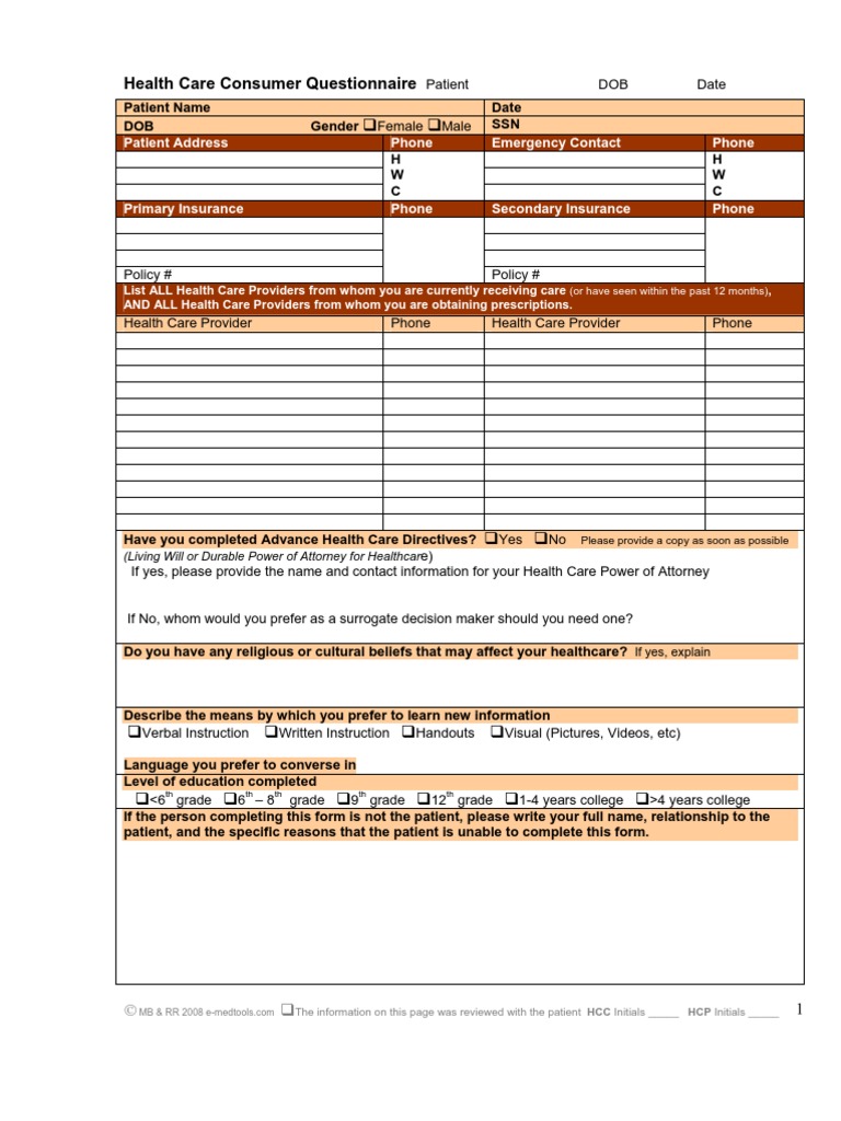 New Patient Form | PDF | Patient | Health Care