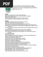 American Board of Orthopaedic Surgery: Acceptable CPT Codes For Orthopaedic Sports Medicine Subspecialty Case List