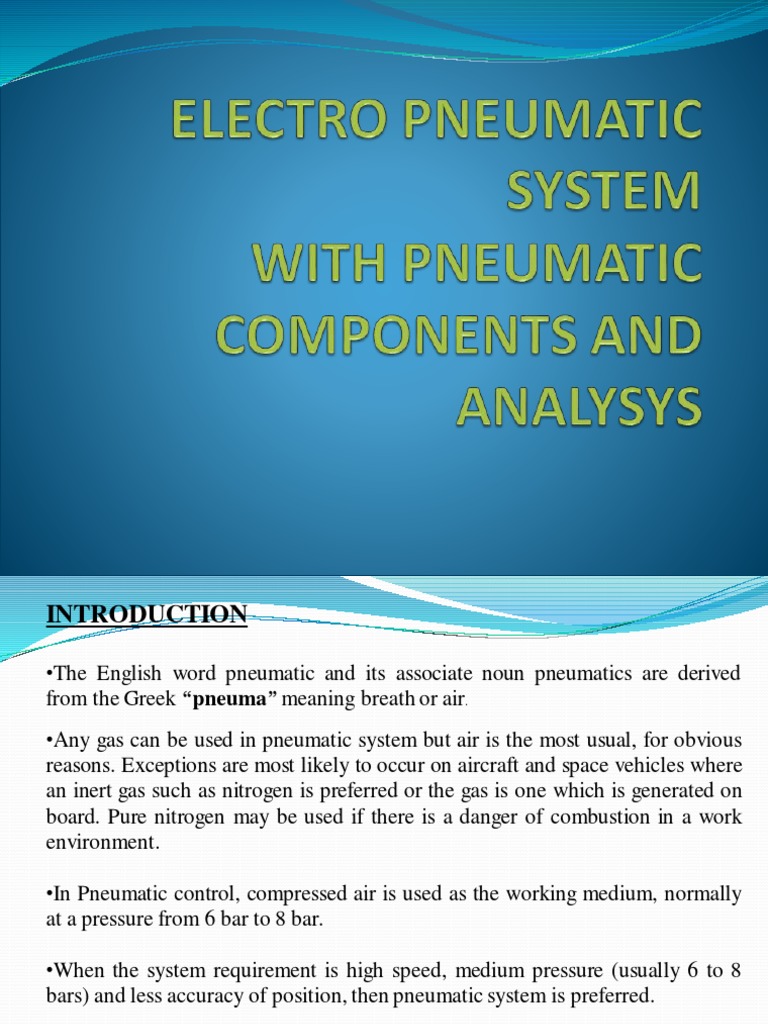 Electro Pneumatic System Pdf Pump Valve