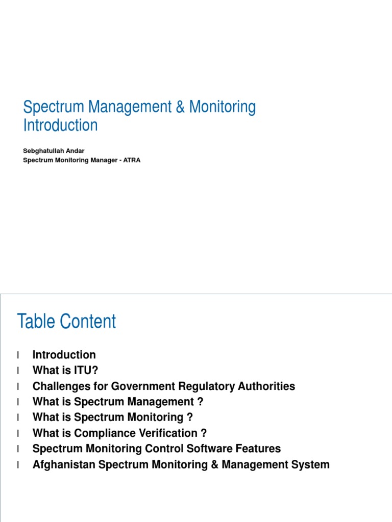 Spectrum Management for Regulators | PDF | Electromagnetic Interference ...
