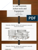 Use and Maintain Kitchen Tools and Equipment