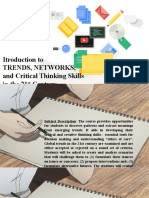 Itroduction To Trends, Networks, and Critical Thinking Skills in The 21 Century
