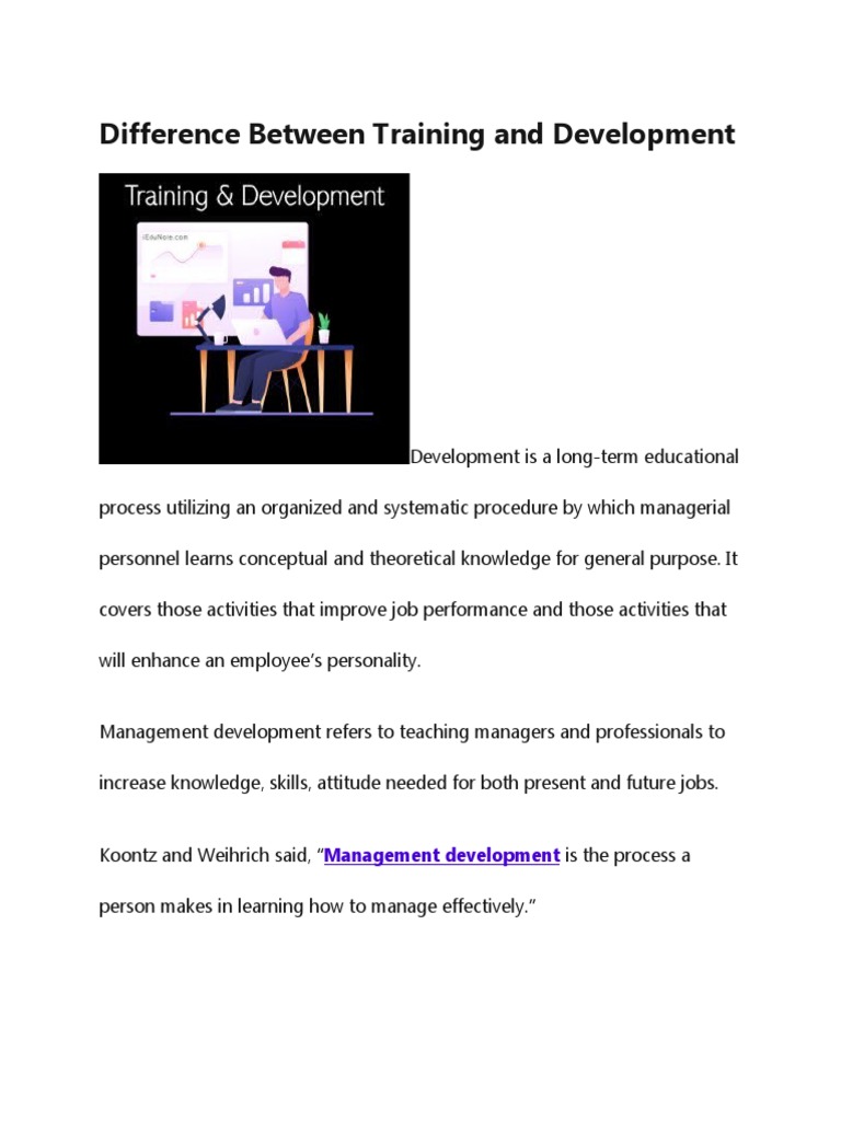 Difference Between Training and Development | Download Free PDF ...