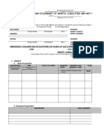 Sworn Statement of Assets, Liabilities and Net Worth