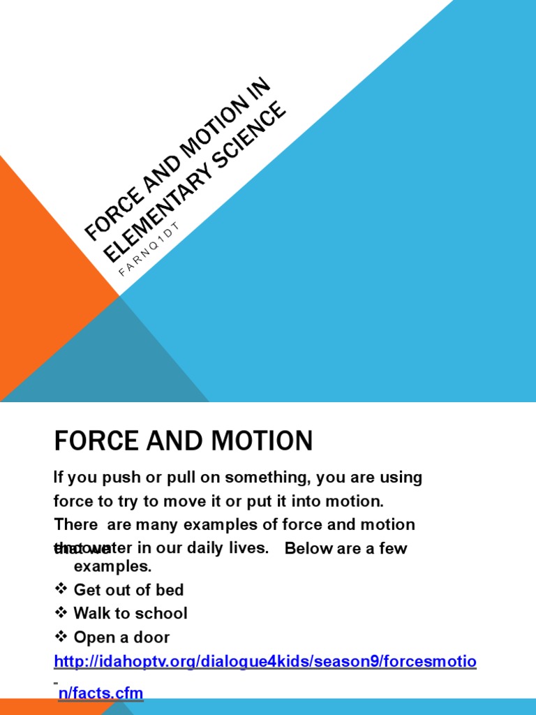 Force and Motion for Grade 3 | PDF | Force | Acceleration